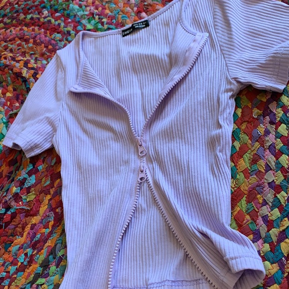 Lilac sexy zip up shirt - Picture 4 of 5